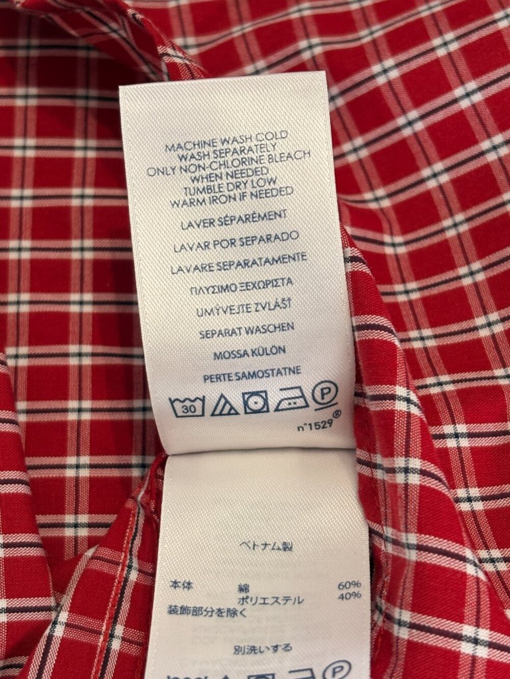 Chaps Long Sleeved Plaid Button Up Shirt Easy Care Red Mens Medium NWT - Picture 7 of 10